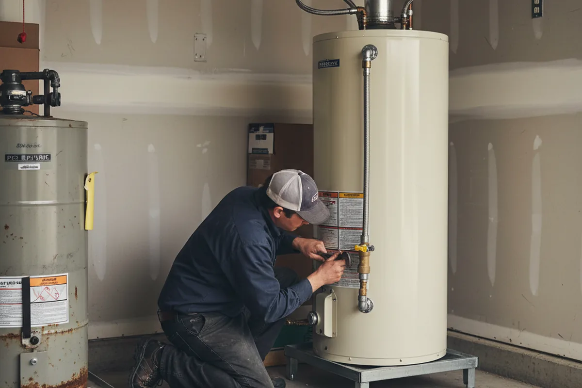Water heater and shutoff valve replacement in Rex